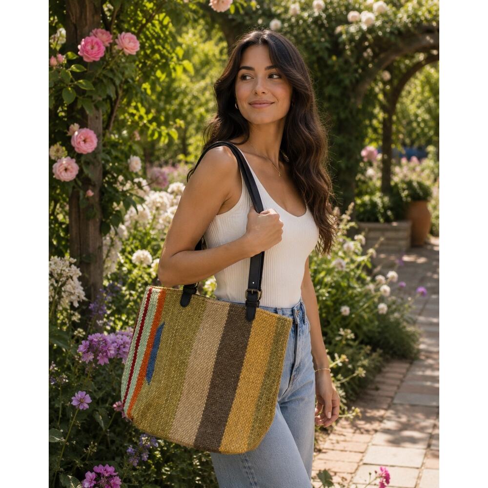 Raj | Woven Stripe Tote